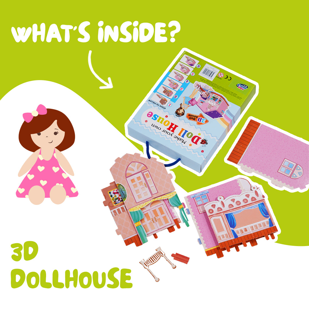 First Jiggle Make Your Own 3D Dollhouse Kit – Build, Decorate & Play!