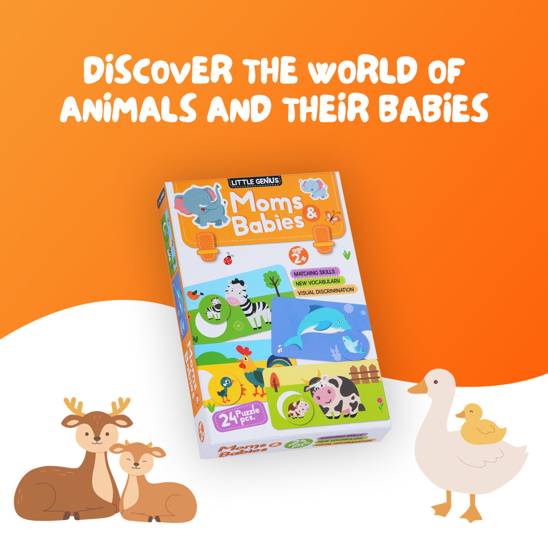 First Jiggle Moms & Babies Puzzle Box – Fun & Educational Animal Puzzle for Kids!